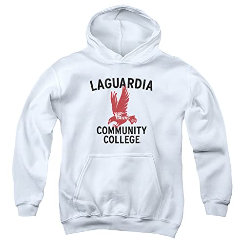 LaGuardia Community College Official Circle Logo Unisex Youth, White, XL