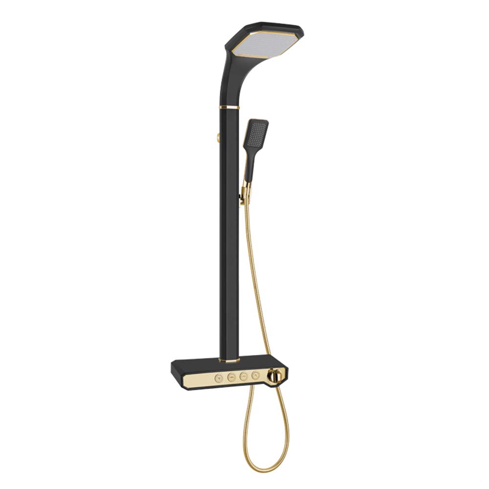 Pomme de douche Smart Control avec tablette de rangement blanche et or - 8