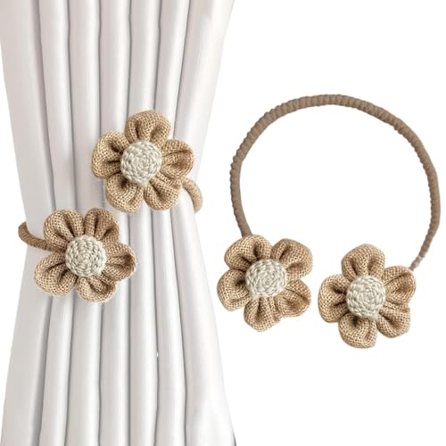 Abrazar Cortinas De Cortinas - Nevera De Flores, Corbata De Flores Sin Punzonado | Cortinas Con Abrazos Torcidos, Abrazos Decorativos Para El Dormitorio