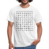 Spreadshirt® Émoticônes/Icônes Voyage - Cadeau pour Voyageur - Kit De Survie pour Personnes Âgées T-Shirt Homme, M, Blanc