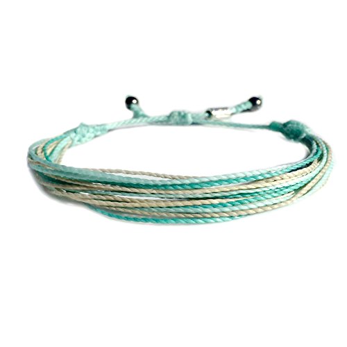 Pastel Aqua Wax String Bracelet Beach Wedding Party Gifts for Bridesmaids and Groomsmen - Handmade Jewelry by Rumi Sumaq
