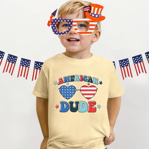 Kids 4th of July American Flag Shirts Boys Girls Patriotic T-Shirt Independence Day Tee Tops Outfit 3-10 Years2