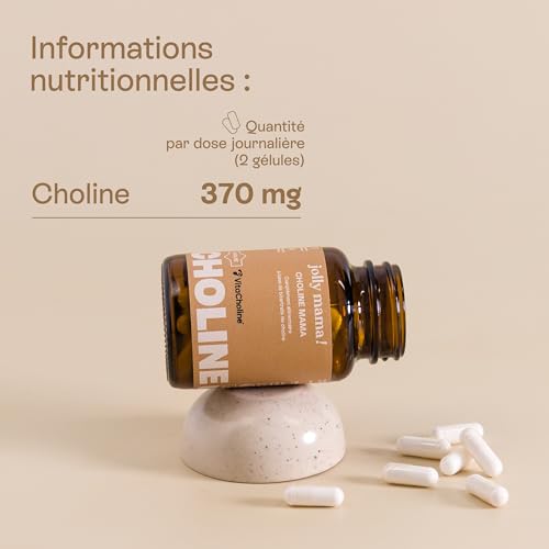 Jolly mama! Choline Mama | Bitartrate de Choline Brevetée | Vitacholine | Hautement Assimilable | Compatible Grossesse et Allaitement | Fabriqué en France | 60 Gélules – vue 6