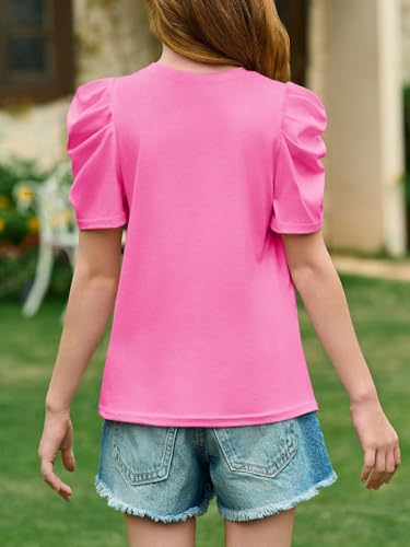Image of Imily Bela Kids Girls Puff Short Sleeve T Shirts 5-14 Years | Summer, Casual, Crewneck, Fashion Tops