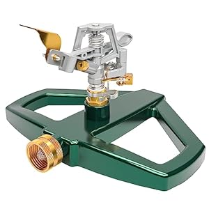 Hourleey Impact Sprinklers for Yard, Heavy Duty 360 Degree Rotating Pulsating Lawn Sprinkler with Metal Base for Garden Large Area, Water Coverage up to 5,800 Sq. Ft