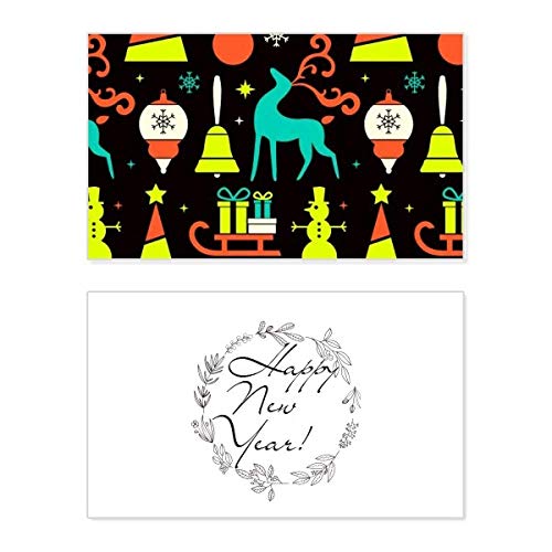 Tarjeta conmemorativa de Navidad con diseño de campana de alce para felicitación de fiestas