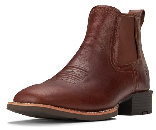 Image of SUREWAY Men's Western Chelsea Boots, Genuine Leather Slip-On Ankle Boots