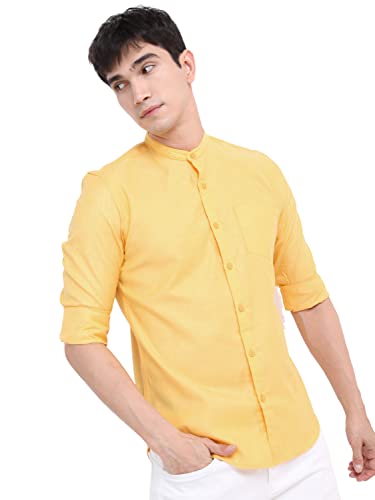 Image of KETCH Men Cotton Slim Fit Solid Full Sleeve Shirt