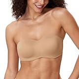 DELIMIRA Damen Tshirt Trägerloser BH Große Größen mit Bügel Dirndl Bandeau BH ohne Träger ohne Polster Natürlich 105C