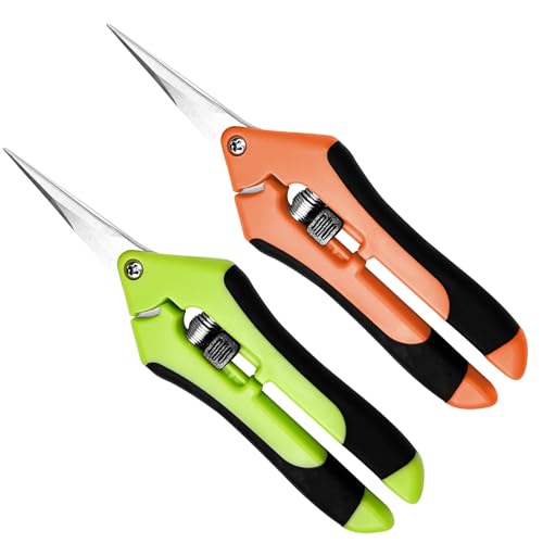Elsrantor 2 Piezas tijera podar, tijeras jardineria, pequeñas con Bloqueo de Seguridad, tijeras para podar árboles con mangos ergonómicos, podar de jardín para Plantas