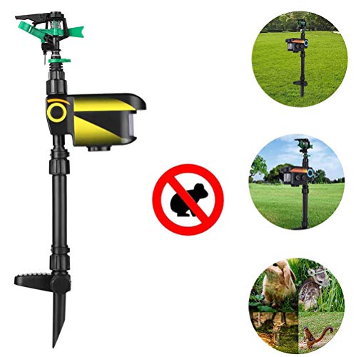 Mustbe Strong Exterior Repelente De Plagas Solar Powered Movimiento Activado Sistema De Riego Animal Repelente De Jardín De Riego del Jardín Espantapájaros Ajustable De Gran Área