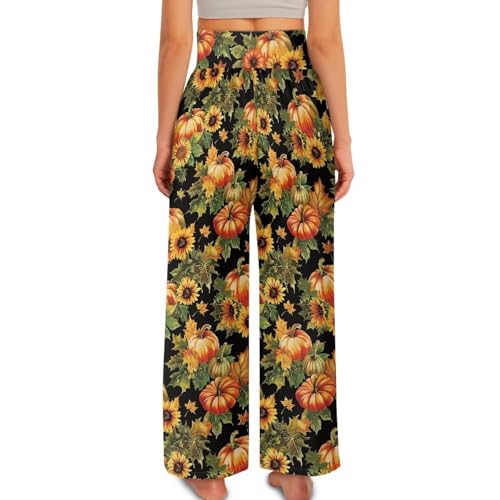 Wide Leg Trouser Pants for Women High Waist Yoga Bootcut Pants Casual Trousers with Pockets2