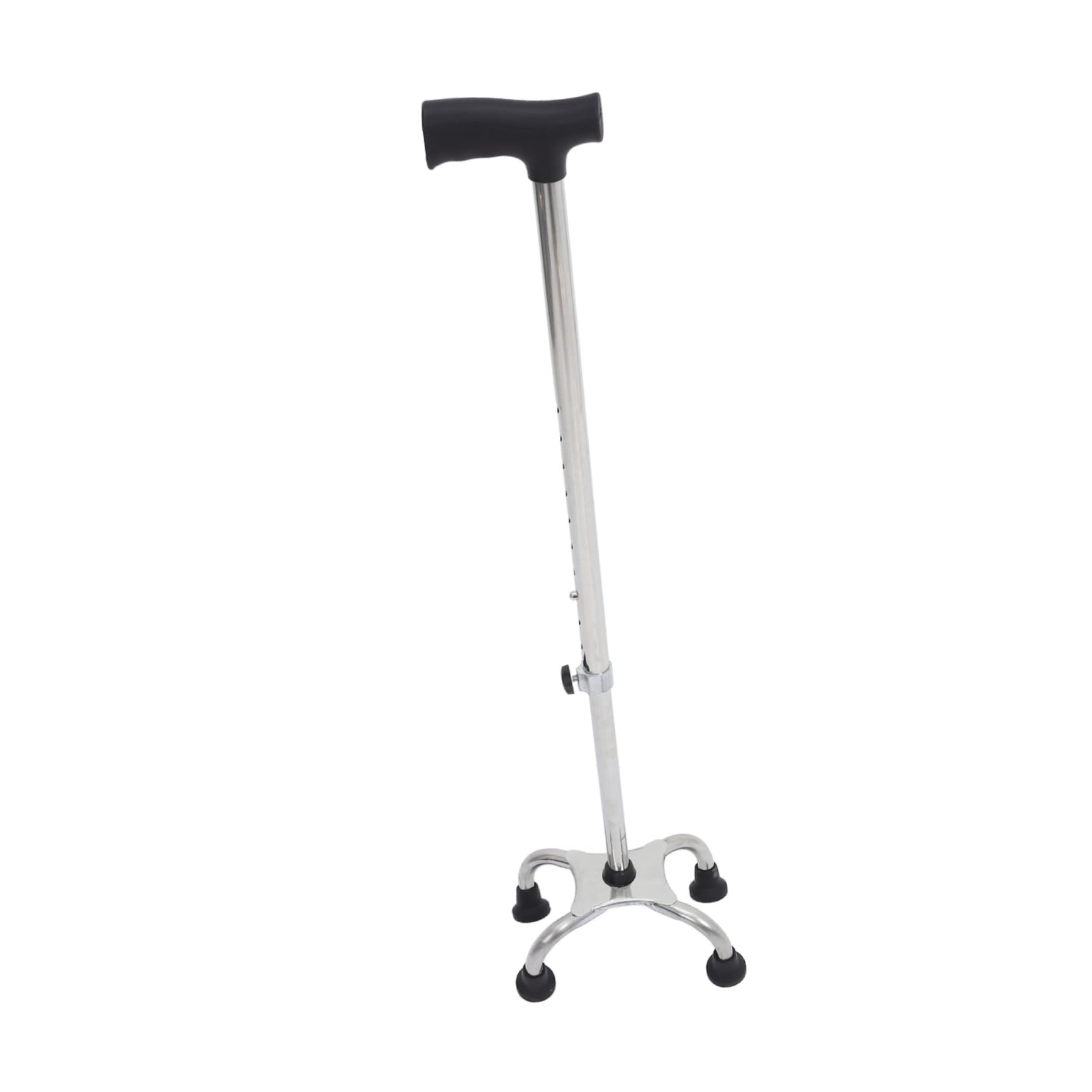 Canne de Marche Quadripode Réglable Acier Inoxydable pour Stabilité et Équilibre Aide Marche Quotidienne pour Seniors et Mobilité Extérieure