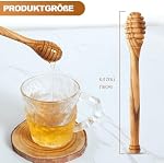 Olive Wood Honey Dipper - Durable & Warp-Resistant, Preserves Honey Purity, 6.3 Inch