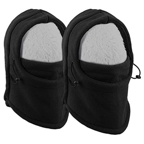 MAGARROW Kids Fleece Balaclava Windproof Ski Soft Warm Fleece Hat for Girls BoysWinter Outdoor Sports (Black- 2PCS) Cover
