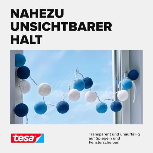 tesa Transparente Klebehaken für Glas (1 kg)