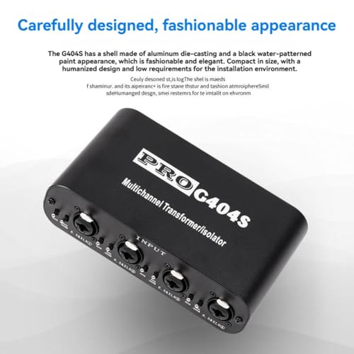 Aislador de audio de 4 canales pasivo con conexiones XLR y 6.35 para sonido limpio 4