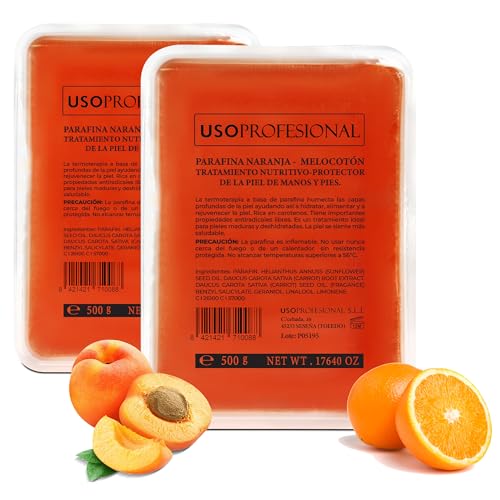 Parafina Naranja Melocotón 1000 gr | Parafina para Manos y Pies Tratamiento Nutritivo Protector de la Piel