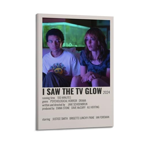 HAPPYWOO I Saw The TV Glow Movie Poster Theme Atmosphere Poster Classic Old Movie Comedy Atmosphere Horror Art Poster Decoration20x30inch(50x75cm) Frame-style-23