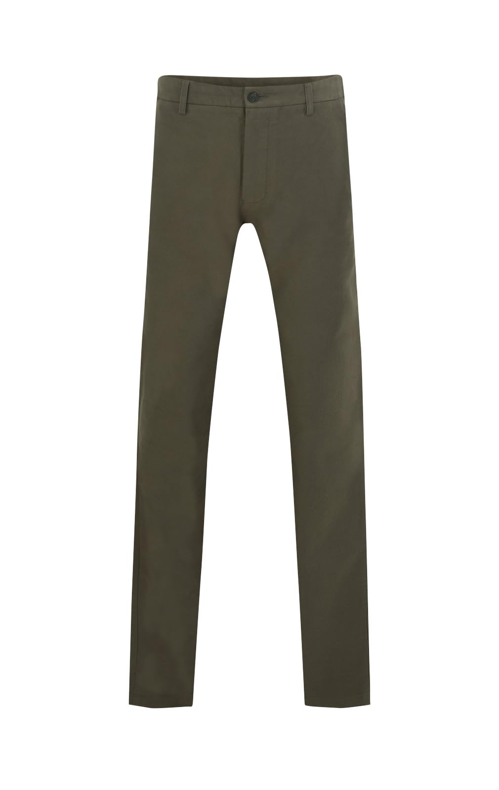 Dobell Men's Olive Green Olive Moleskin Trousers Regular Fit 100% Cotton-46L
