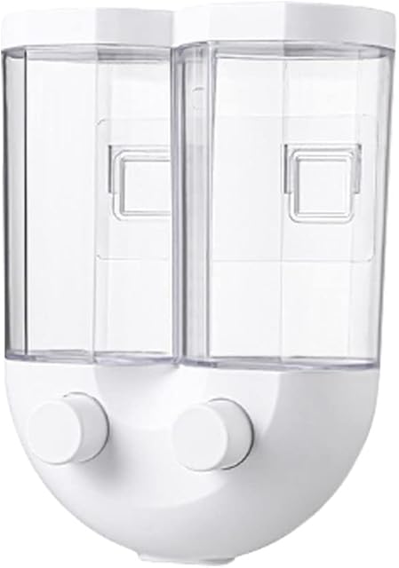 Pamtns Cereal Dispenser Cereal Dispenser Double Dispenser for Cereal Cornflake Dispenser Cereal Dispenser Double Wall Mounted Cereal Dispenser for Storing Cereal Flour Mungo Beans Rice (White)