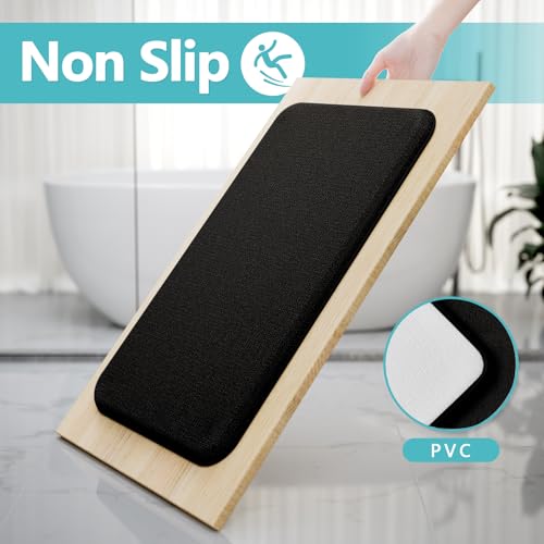 Black Bathroom Rug Set Memory Foam Bath Mats 3 Piece with Toilet Mats, Soft & Supportive, Shock Absorbing, Water Absorbent, Non-Slip Bath Rugs, Machine Washable, Area Rug, Home Decor Accessories