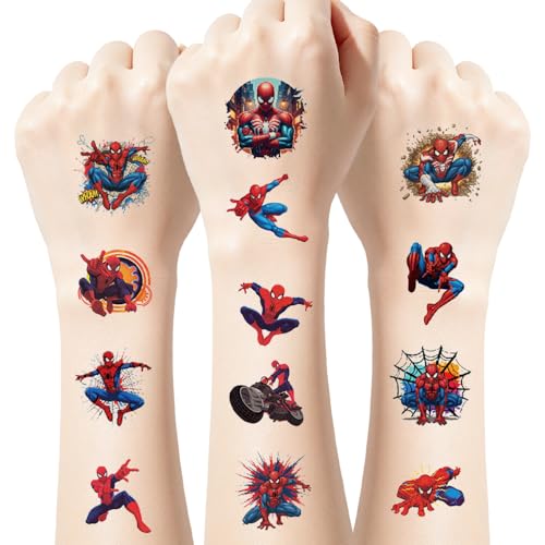 60Pcs Cool Spider Temporary Tattoos Cute Cartoon Waterproof Tattoo Stickers for Kids fan Birthday Parties and Christmas