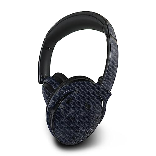 Image of MightySkins Carbon Fiber Skin Compatible with Bose QuietComfort 45 Headphones Dark Shimmer Marble | Protective, Durable Textured Carbon Fiber Finish | Easy to Apply