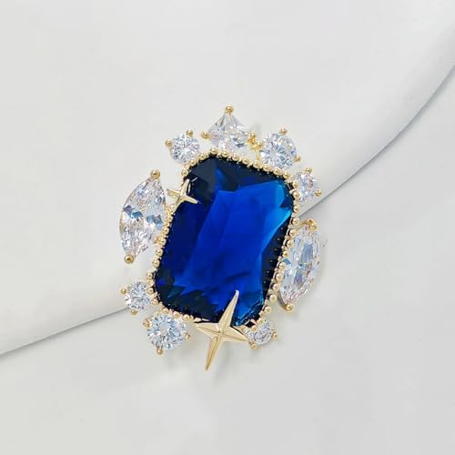 Image of Stunning Cluster Stylish Blue Green Stone Art Deco Collar Pin Lapel Accessory