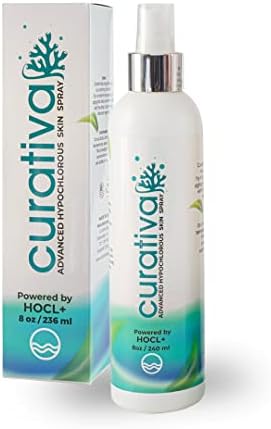 Curativa Bay .02% Hypochlorous Skin Spray, Clear Skin, Most effective For Total Skin Health and the Base for all Skin Care. 100% Organic, Made in USA, Produces Great Results 8 OZ.