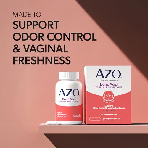Image of AZO Boric Acid Vaginal Suppositories for Women, Helps Support Odor Control with Clinically Studied Boric Acid, Non-GMO, 30 Count