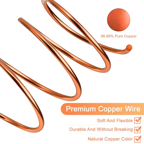 Image of Premium 12 Gauge Copper Wire - 32.8ft Bendable Metal Craft Wire with 4-in-1 Pliers for Jewelry Making, Floral Design, Doll Making, and DIY Crafts Easy Wire Cutting, Shaping, and Wrapping