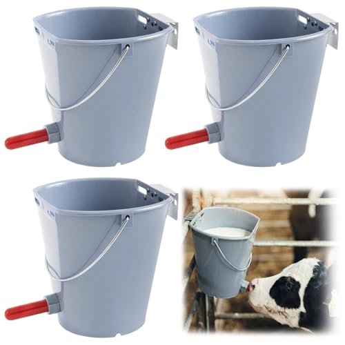 Sawysine 3-Piece 8.45 Qt Calf Nursing Bucket with Nipple