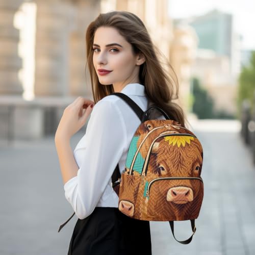 Sac à dos polyester Wudan imprimé vache pour voyage S-M - 6