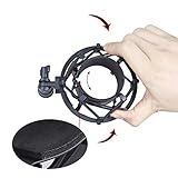 Faderr Universal Microphone Shock Mount Holder Adapter Clamp Clip Large Diameter Studio Condenser Mic Anti-Vibration Mic Holder(Black,size:4.5cm) - Image 7
