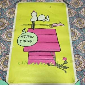70'sヴィンテージ　ポスター　スヌーピー　STUPID BIRDS ヒッピー 70'sヴィンテージ ポスター スヌーピー STUPID BIRDS ヒッピー