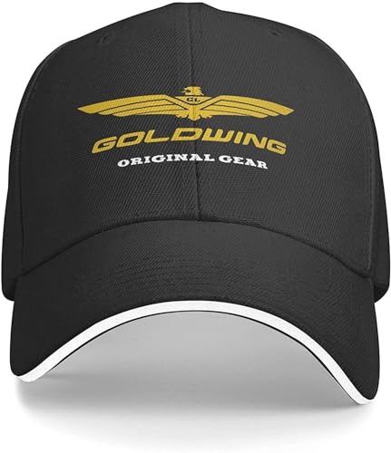 qwumub Goldwing Hats Hip Hop Baseball Cap Black Unisex Adjustable