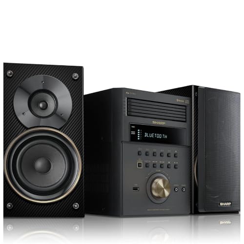 Sharp XL-BH250 Limited Edition 5-Disc Bluetooth Speaker System with USB, AM/FM, and Champagne Gold/Carbon Fiber Finish