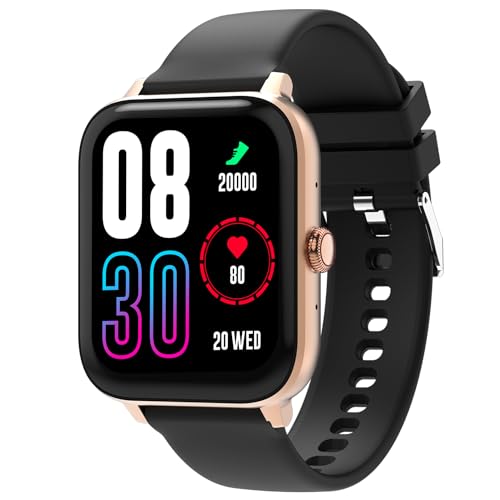 Maxima Mirage Smart Watch 1.83″ HD Display, 600 Nits Brightness, Bluetooth Calling, Unisex Design, Advanced Chipset, BT 5.2 Seamless Connection, AI Health Monitoring, 100+ Sports Modes (Gold Black) For Rs. 1295 @ 80 %
