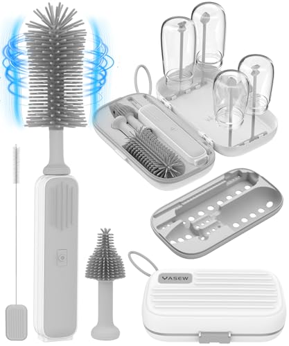 YASEW Electric Baby Bottle Brush Kit with Compact Storage Box