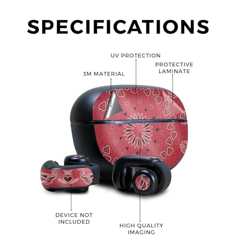 Image of Glossy Glitter Skin Compatible with Bose Ultra Open Earbuds - Bandana - Premium 3M Vinyl Protective Wrap Decal Cover - Easy to Apply | Crafted in The USA by MightySkins