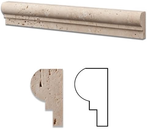 Ivory Travertine Honed 2 X 12 Chair Rail Ogee-1 Molding - Standard Quality - Box of 15 PCS