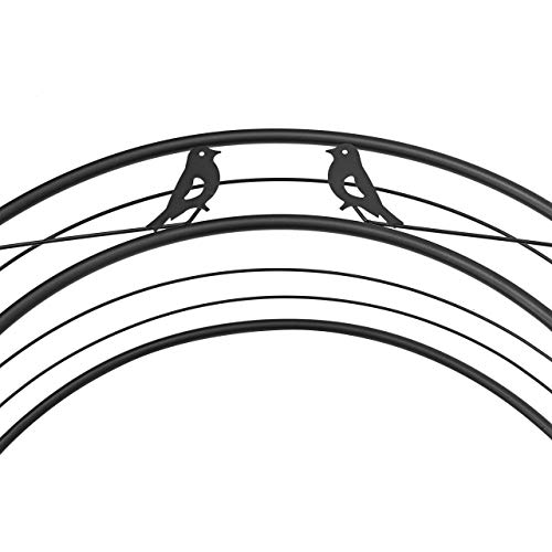 Relaxdays Rosenbogen, Vogel, HxBxT: 255 x 137 x 39 cm, Eisen pulverbeschichtet, Rankhilfe für Kletterpflanzen, schwarz