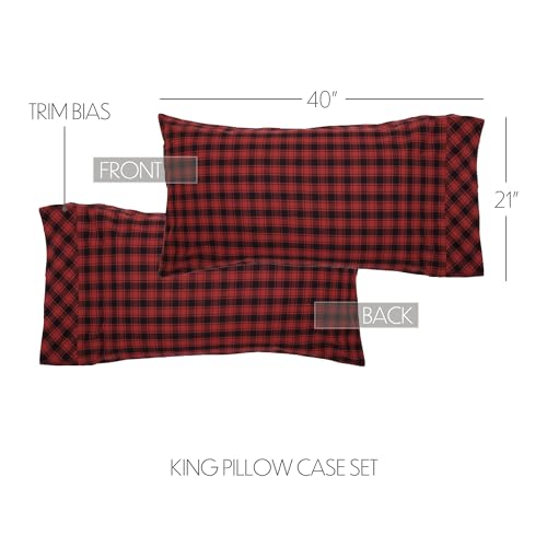 VHC-Brands-Cumberland-Bedding-Accessory-King-Pillowcase-Set-21×40-Red-2 VHC Brands Cumberland Bedding Accessory King Pillowcase Set 21×40 Red 2