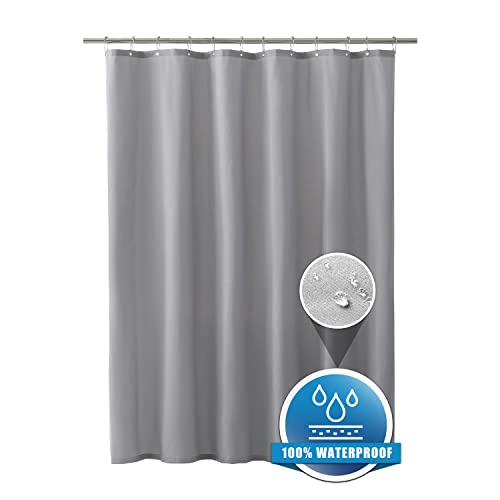 Clorox 100% Polyester Shower Curtain Set With Waterproof Peva Liner And 12 Metal Hooks (Gray) #TOP2