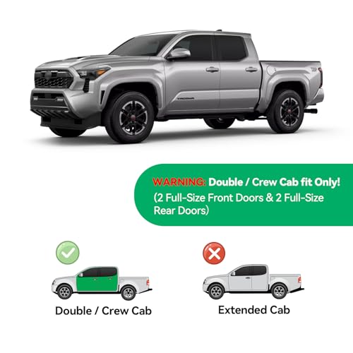 Image of in-Channel Rain Guards for Toyota Tacoma 2024-2026 Double /Crew cab, Window Visor Shields Vent Deflector Shade Wind Dark Smoke 2025 24 25 26, Tape-On Inside-Mount, 4PCS