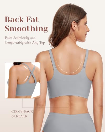 Image of 3-Pack Wireless Womens Bras No Underwire Seamless Jelly Bra Light Support Pullover Bralette Ultra Comfort Tshirt Bra