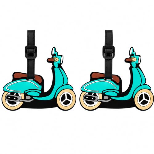 Image of Storite Pack of 2 Luggage Tags with Black Silicon Strap (Teal)