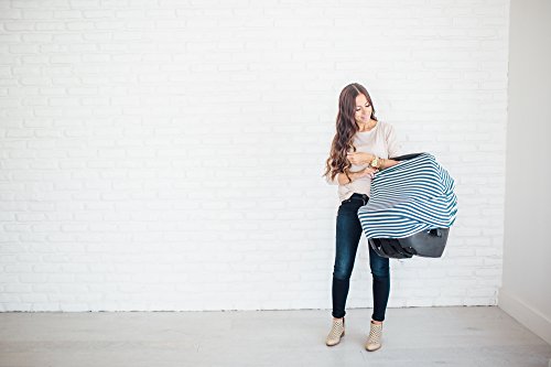 Image of Copper Pearl Nursing Cover for Breastfeeding - Multi-Use Baby Car Seat Canopy, Stroller Shade & Breast Feeding Wrap for Women, Stretchy Breathable Carseat Shawl for Boy or Girl, Sailor