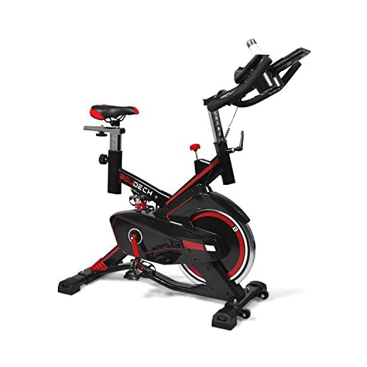 Bicicleta de spinning Bold 1600 con volante de 16 kg pantalla LCD, software de supervisión y soporte para tableta.